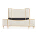 AICO Furniture Camellia Field King Upholstered Panel Bed in Caramel - Bargain Furniture (Detroit, MI)