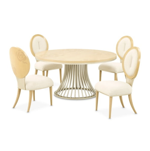 AICO Furniture Camellia Field Round Dining Table in Caramel - Bargain Furniture (Detroit, MI)