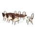 AICO Furniture Camellia Field Rectangular Pedestal Dining Table in Warm Pecan - Bargain Furniture (Detroit, MI)