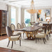 AICO Furniture Camellia Field Rectangular Pedestal Dining Table in Warm Pecan - Bargain Furniture (Detroit, MI)