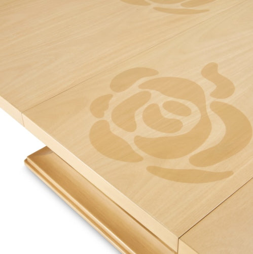 AICO Furniture Camellia Field Rectangular Pedestal Dining Table in Caramel - Bargain Furniture (Detroit, MI)