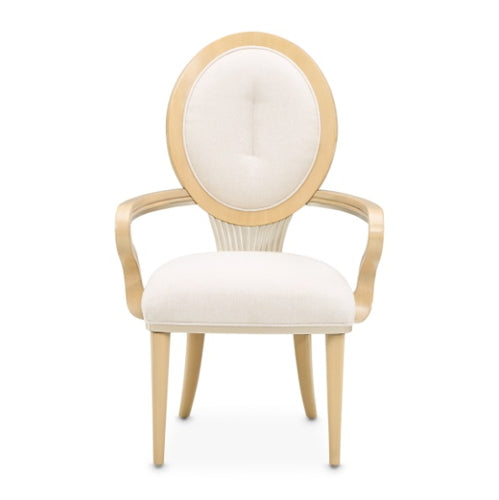 AICO Furniture Camellia Field Arm Chair (Set of 2) in Caramel - Bargain Furniture (Detroit, MI)