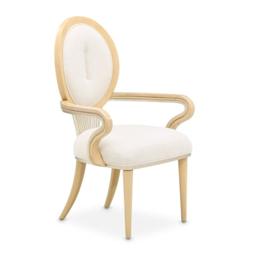 AICO Furniture Camellia Field Arm Chair (Set of 2) in Caramel - Bargain Furniture (Detroit, MI)