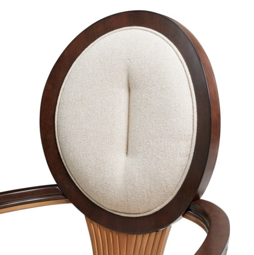 AICO Furniture Camellia Field Arm Chair (Set of 2) in Warm Pecan - Bargain Furniture (Detroit, MI)