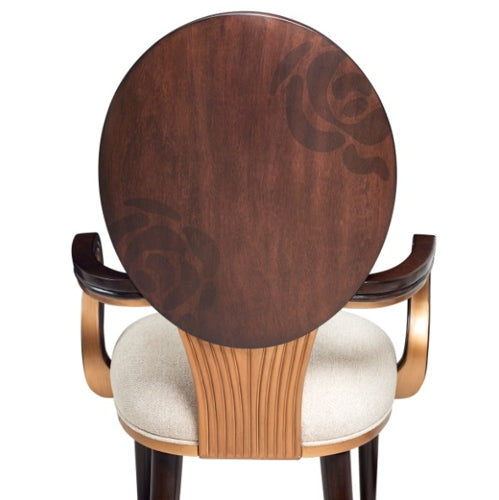 AICO Furniture Camellia Field Arm Chair (Set of 2) in Warm Pecan - Bargain Furniture (Detroit, MI)