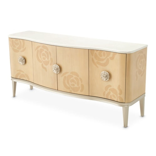 AICO Furniture Camellia Field Sideboard in Caramel - Bargain Furniture (Detroit, MI)