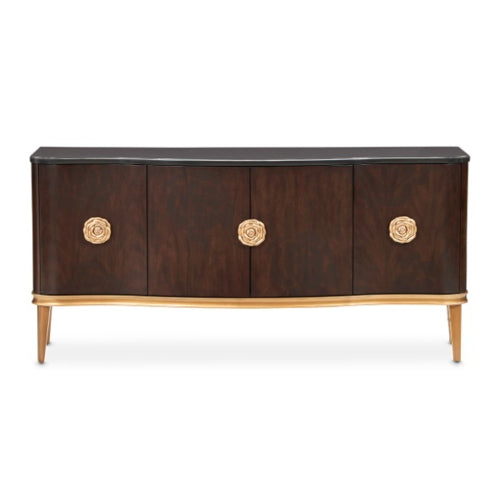AICO Furniture Camellia Field Sideboard in Warm Pecan - Bargain Furniture (Detroit, MI)