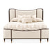 AICO Furniture Camellia Field Queen Upholstered Panel Bed in Warm Pecan - Bargain Furniture (Detroit, MI)