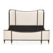 AICO Furniture Camellia Field Queen Upholstered Panel Bed in Warm Pecan - Bargain Furniture (Detroit, MI)