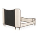 AICO Furniture Camellia Field King Upholstered Panel Bed in Warm Pecan - Bargain Furniture (Detroit, MI)