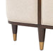 AICO Furniture Camellia Field Queen Upholstered Panel Bed in Warm Pecan - Bargain Furniture (Detroit, MI)