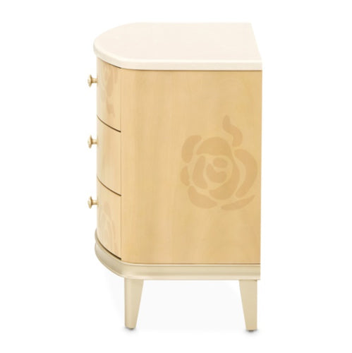 AICO Furniture Camellia Field Nightstand in Caramel - Bargain Furniture (Detroit, MI)