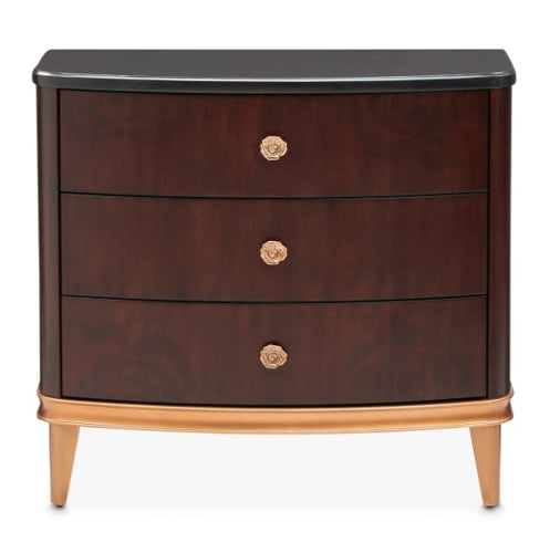 AICO Furniture Camellia Field Nightstand in Warm Pecan - Bargain Furniture (Detroit, MI)