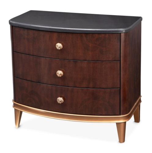 AICO Furniture Camellia Field Nightstand in Warm Pecan - Bargain Furniture (Detroit, MI)