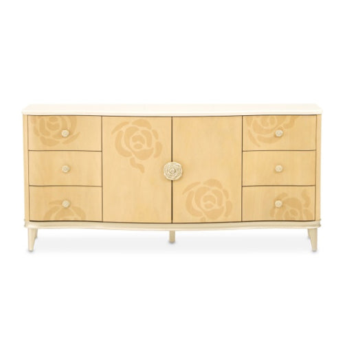 AICO Furniture Camellia Field Dresser in Caramel - Bargain Furniture (Detroit, MI)