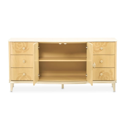 AICO Furniture Camellia Field Dresser in Caramel - Bargain Furniture (Detroit, MI)