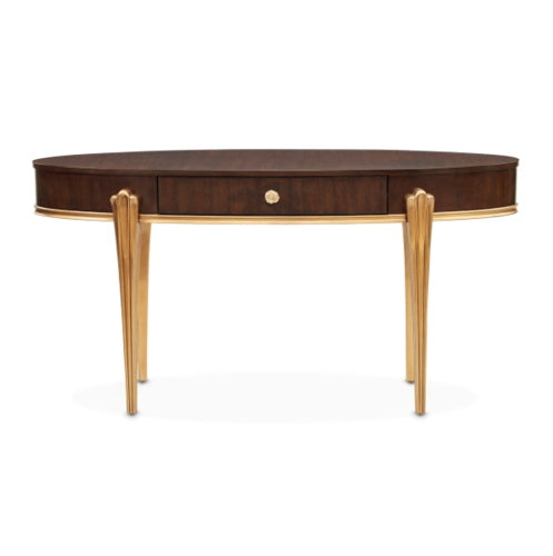 AICO Furniture Camellia Field Vanity Desk in Warm Pecan - Bargain Furniture (Detroit, MI)