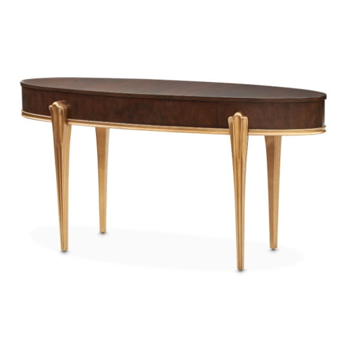 AICO Furniture Camellia Field Vanity Desk in Warm Pecan - Bargain Furniture (Detroit, MI)