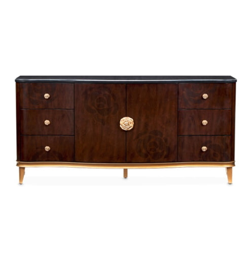 AICO Furniture Camellia Field Dresser in Warm Pecan - Bargain Furniture (Detroit, MI)