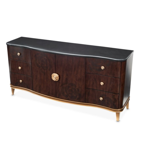 AICO Furniture Camellia Field Dresser in Warm Pecan - Bargain Furniture (Detroit, MI)