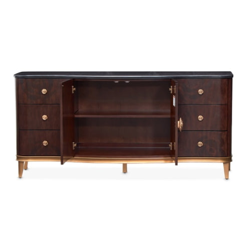 AICO Furniture Camellia Field Dresser in Warm Pecan - Bargain Furniture (Detroit, MI)
