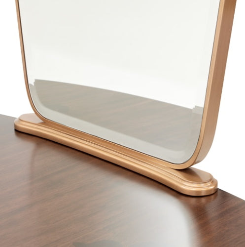AICO Furniture Camellia Field Vanity Mirror in Warm Pecan - Bargain Furniture (Detroit, MI)