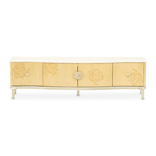 AICO Furniture Camellia Field Media Cabinet in Caramel - Bargain Furniture (Detroit, MI)