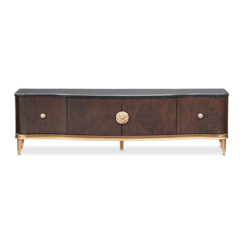 AICO Furniture Camellia Field Media Cabinet in Warm Pecan - Bargain Furniture (Detroit, MI)