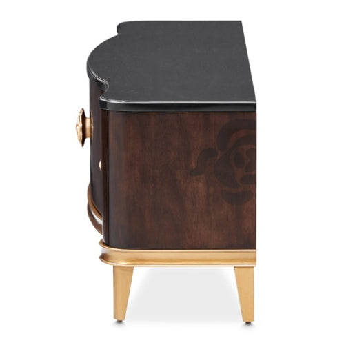 AICO Furniture Camellia Field Media Cabinet in Warm Pecan - Bargain Furniture (Detroit, MI)
