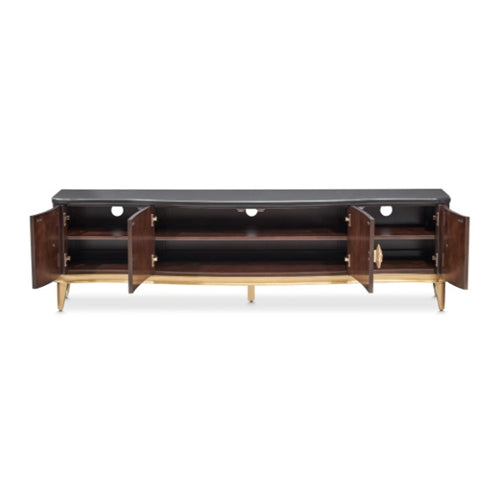 AICO Furniture Camellia Field Media Cabinet in Warm Pecan - Bargain Furniture (Detroit, MI)