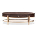 AICO Furniture Camellia Field Oval Cocktail Table in Warm Pecan - Bargain Furniture (Detroit, MI)