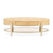 AICO Furniture Camellia Field Oval Cocktail Table in Caramel - Bargain Furniture (Detroit, MI)