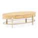 AICO Furniture Camellia Field Oval Cocktail Table in Caramel - Bargain Furniture (Detroit, MI)