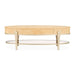 AICO Furniture Camellia Field Oval Cocktail Table in Caramel - Bargain Furniture (Detroit, MI)