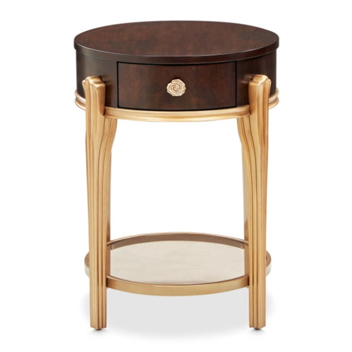 AICO Furniture Camellia Field End Table in Warm Pecan - Bargain Furniture (Detroit, MI)