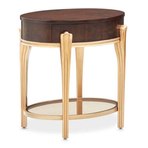 AICO Furniture Camellia Field End Table in Warm Pecan - Bargain Furniture (Detroit, MI)
