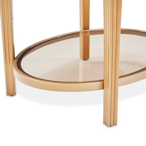 AICO Furniture Camellia Field End Table in Warm Pecan - Bargain Furniture (Detroit, MI)