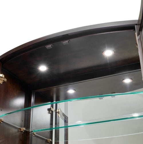 AICO Furniture Camellia Field Display Cabinet in Warm Pecan - Bargain Furniture (Detroit, MI)