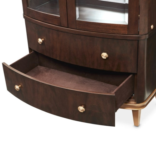 AICO Furniture Camellia Field Display Cabinet in Warm Pecan - Bargain Furniture (Detroit, MI)