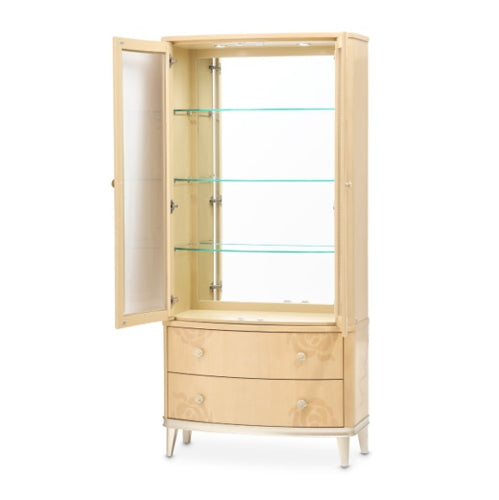 AICO Furniture Camellia Field Display Cabinet in Caramel - Bargain Furniture (Detroit, MI)