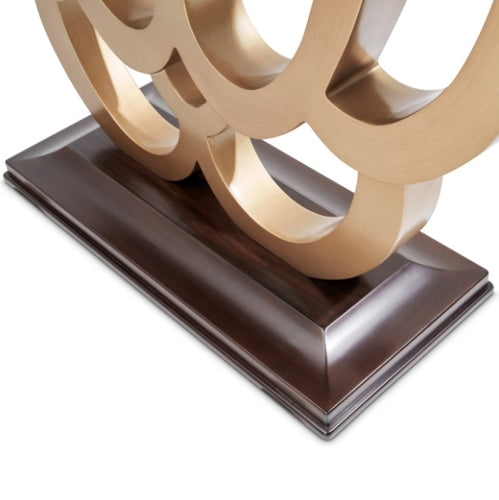 AICO Furniture Camellia Field Console Table in Warm Pecan - Bargain Furniture (Detroit, MI)