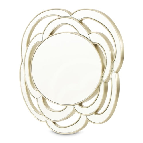 AICO Furniture Camellia Field Wall Mirror in Warm Pecan - Bargain Furniture (Detroit, MI)