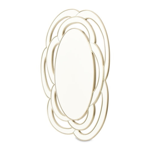 AICO Furniture Camellia Field Wall Mirror in Warm Pecan - Bargain Furniture (Detroit, MI)