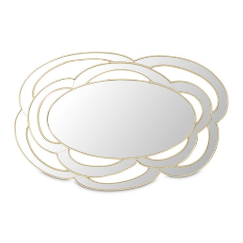 AICO Furniture Camellia Field Wall Mirror in Warm Pecan - Bargain Furniture (Detroit, MI)