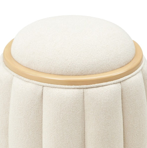AICO Furniture Camellia Field Round Bench in Caramel - Bargain Furniture (Detroit, MI)