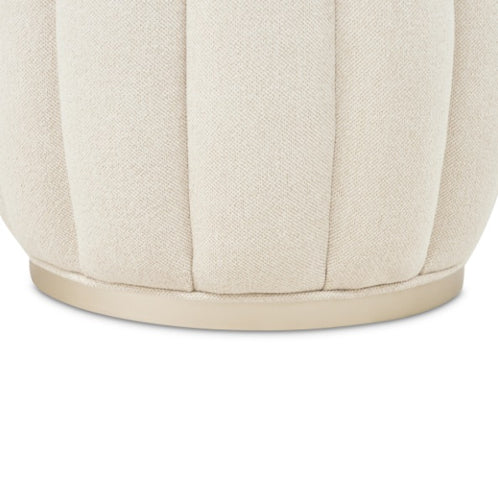 AICO Furniture Camellia Field Round Bench in Caramel - Bargain Furniture (Detroit, MI)