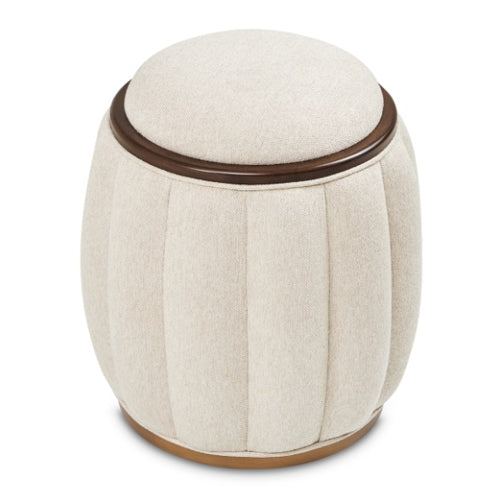 AICO Furniture Camellia Field Round Bench in Warm Pecan - Bargain Furniture (Detroit, MI)