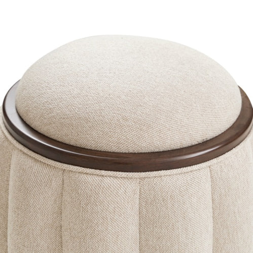 AICO Furniture Camellia Field Round Bench in Warm Pecan - Bargain Furniture (Detroit, MI)