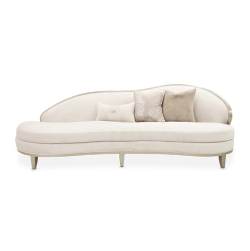 AICO Furniture Camellia Field Asymmetrical Sofa in Caramel - Bargain Furniture (Detroit, MI)