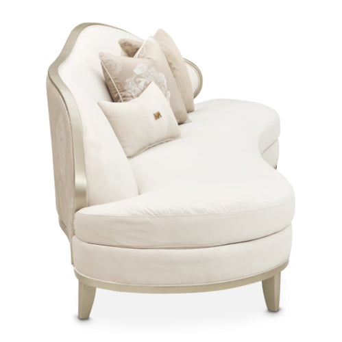 AICO Furniture Camellia Field Asymmetrical Sofa in Caramel - Bargain Furniture (Detroit, MI)